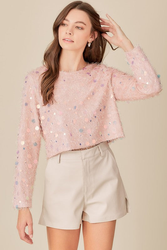 A Shimmer Trim Faux Top