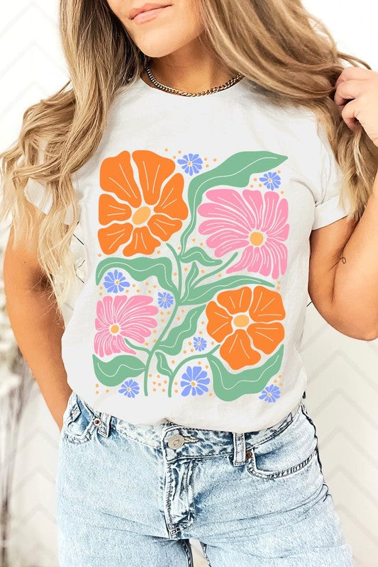 A Boho Floral Spring Flowers Graphic T Shirts