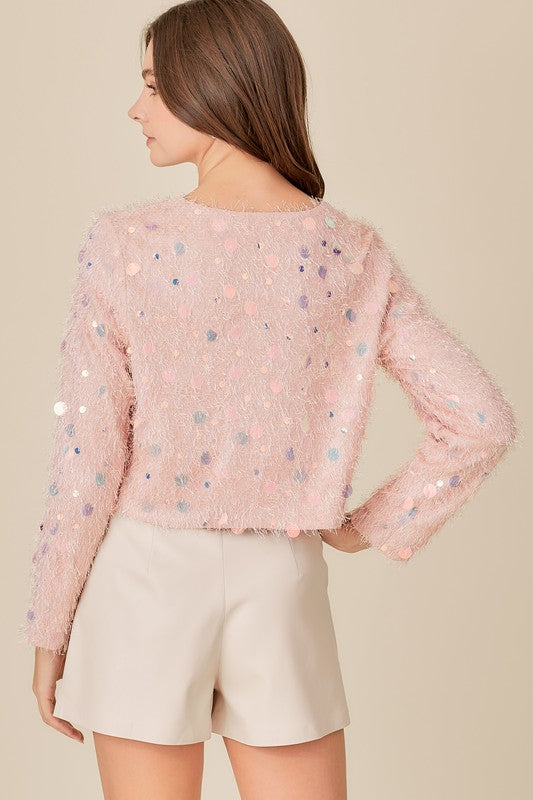 A Shimmer Trim Faux Top