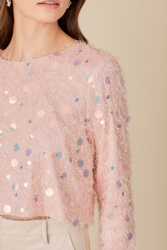 A Shimmer Trim Faux Top