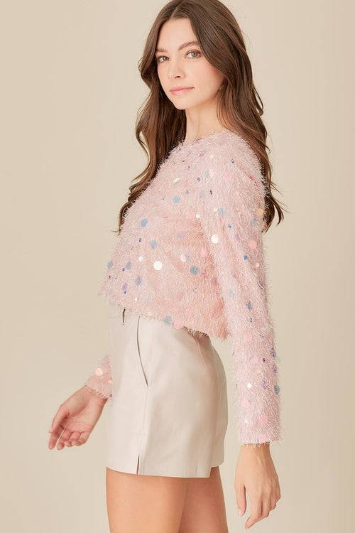 A Shimmer Trim Faux Top