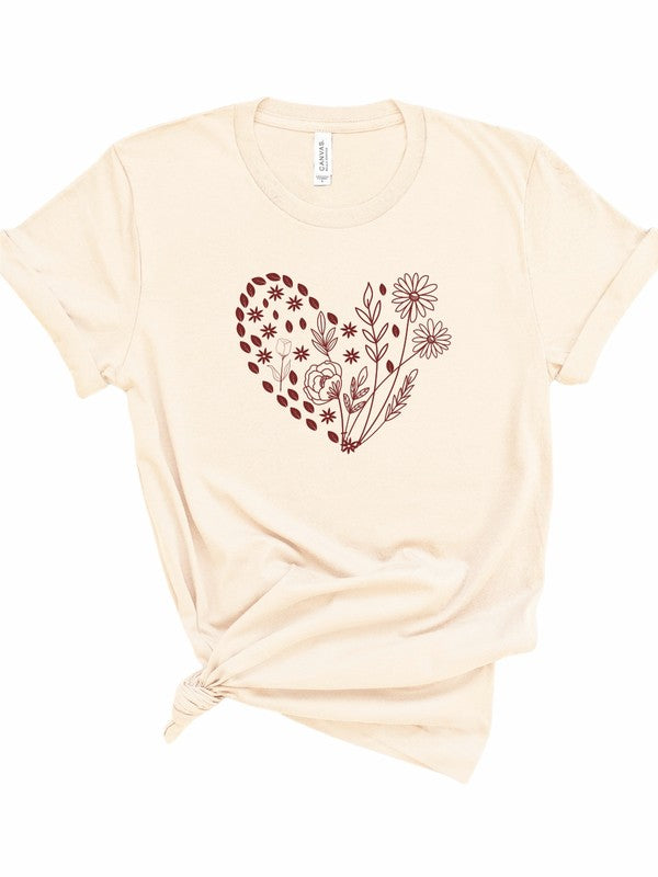 Floral Wildflower Heart Graphic Tee